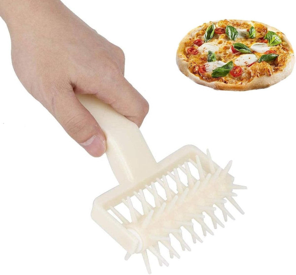 Handmatige Plastic Deegroller voor Pizza en Gebak, Perfecte Keukenhulp voor Bakken