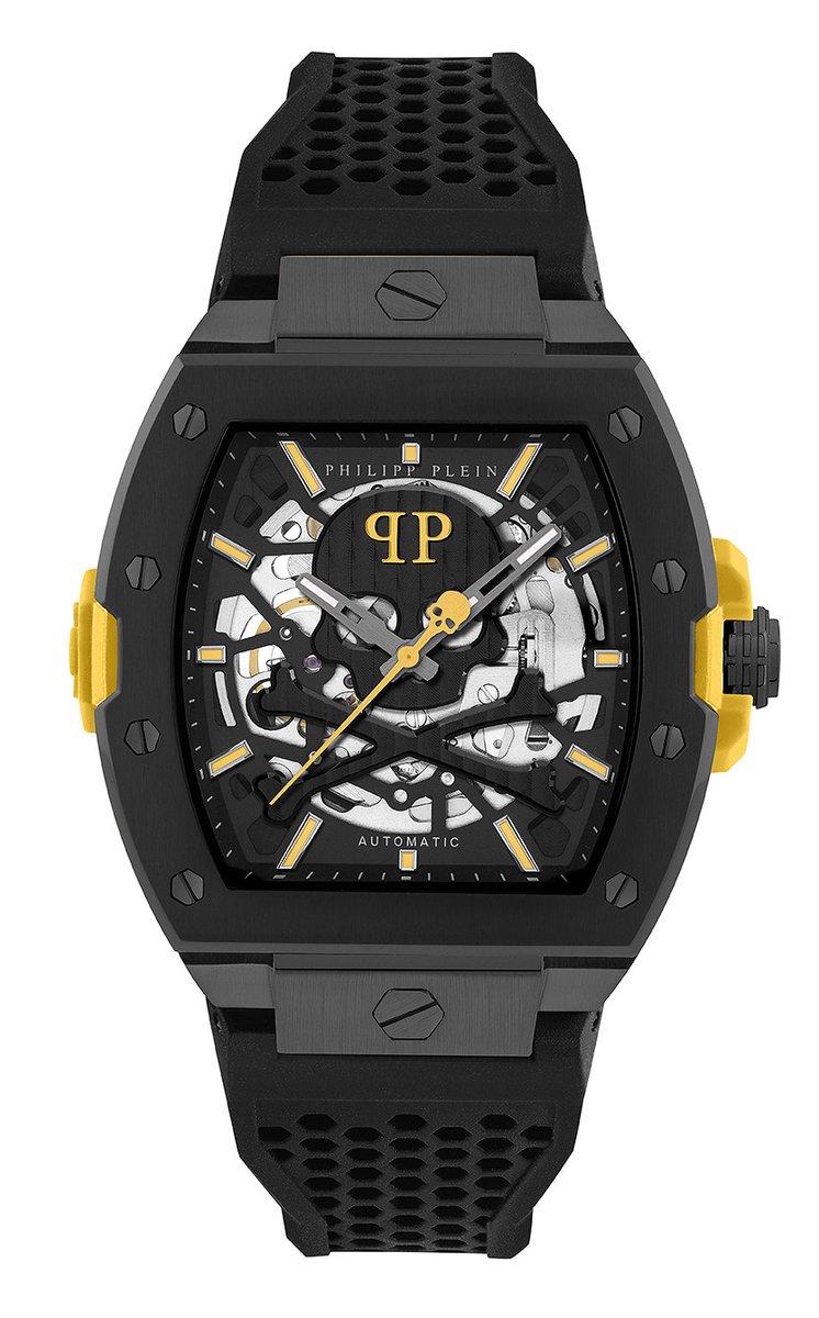 Philipp Plein The $Keleton 2.0 PWJFA1526 Horloge - Siliconen - Zwart - Ø 44 mm