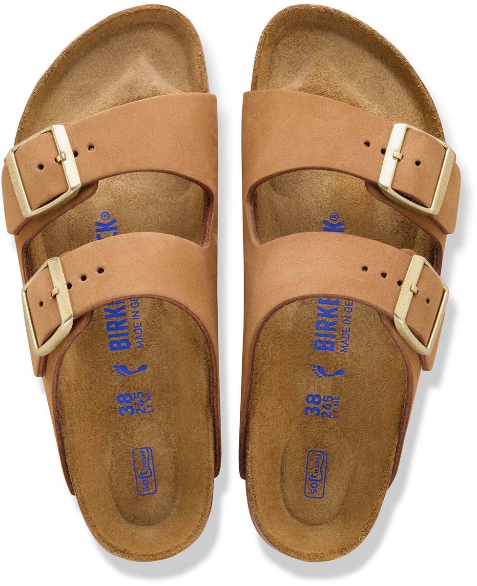 Birkenstock Arizona Sfb Nubuck Leer Pantoffels Fashion Wear Vrouwen Beige