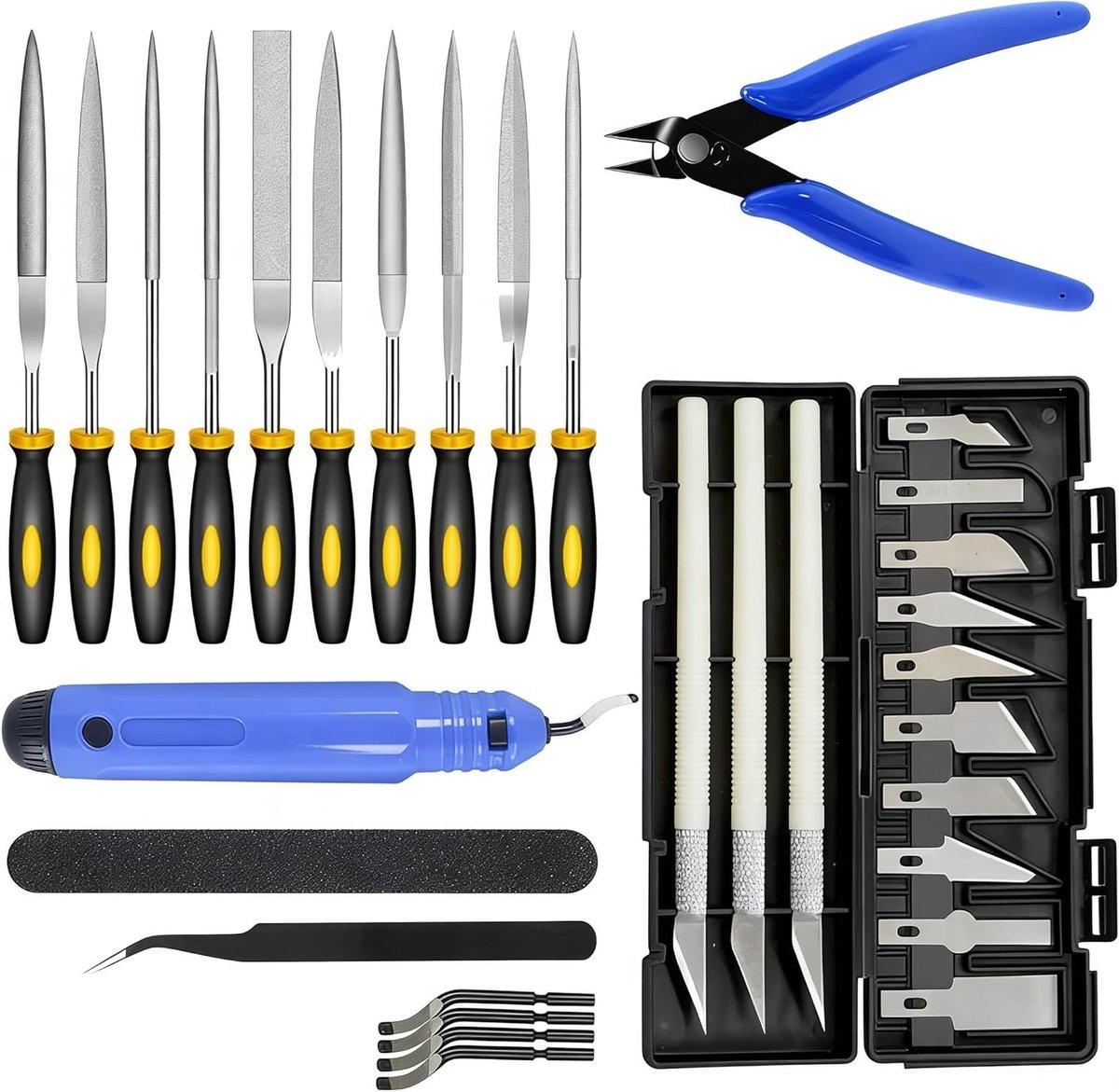 Complete 32-delige 3D Printer Tool Set voor Modelleren, Schoonmaken en Ontbramen, Professionele Gereedschappen voor 3D Print Post-Processing