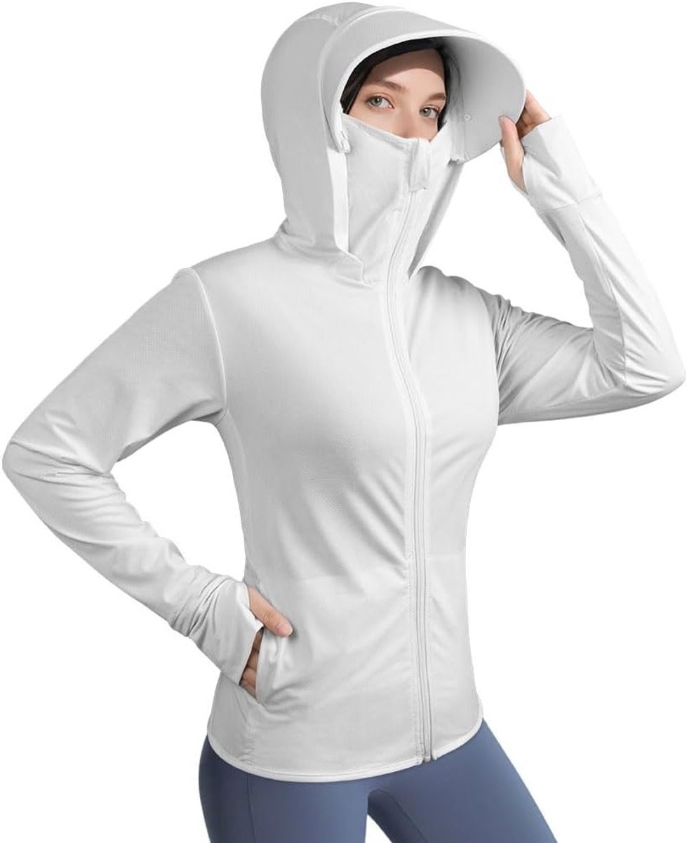 Dames Hardloopjack met UV-bescherming, Ademend Sportjack met Lange Mouwen, Ideaal voor Yoga en Fitness