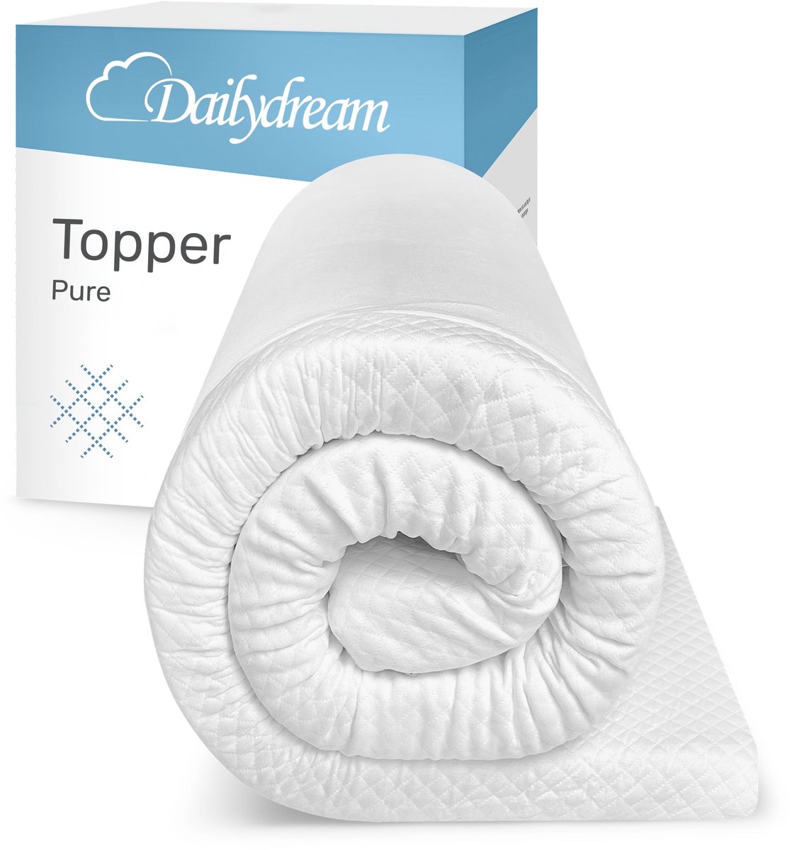 Dailydream | Pure Topper M - 50 bis 90kg - 5cm Höhe / 140x190cm | Traagschuim | Topmatras - Topper Matras - Topdekmatras