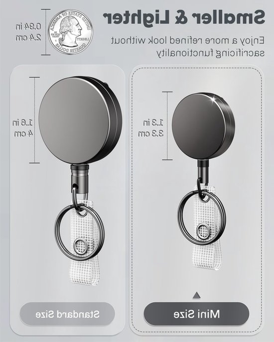 5 Stuks Zware Badge Reel met Retractable ID Clip, Duurzame Badgehouders, Metalen ID Kaarthouder met Ceintuurlus en Sleutelhanger voor Naam en Kaart Keychain van Merkloos — afbeelding 2