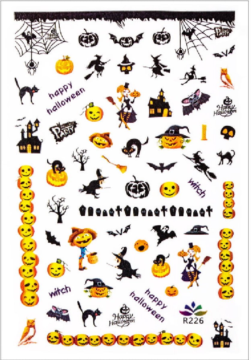 GNB-LAB - Nail Art Stickers - Halloween Thema - Zelfklevend - Ultra Dun