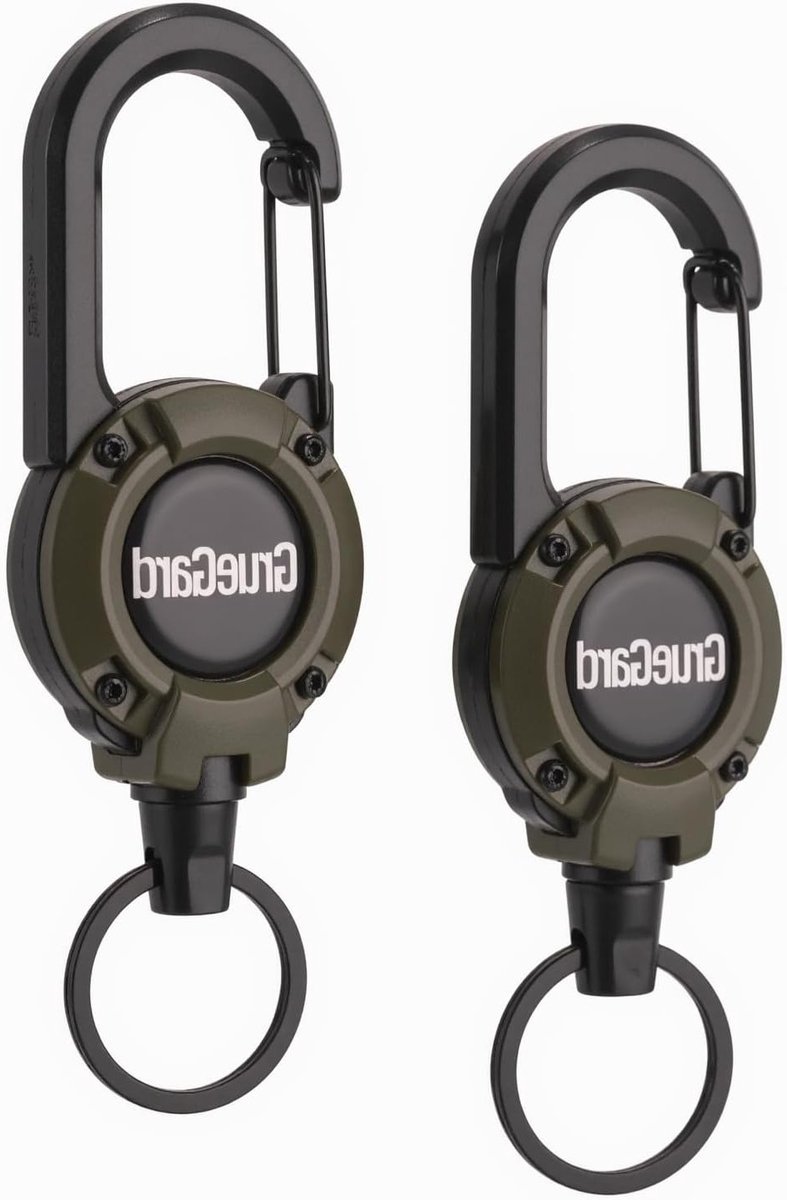 Praktische ID Kaart Houder met Retractable Keychain en Stevige Lanyard voor Kantoor en School - 2 Stuks Groen, Ideaal voor Sleutels en Badgehouder