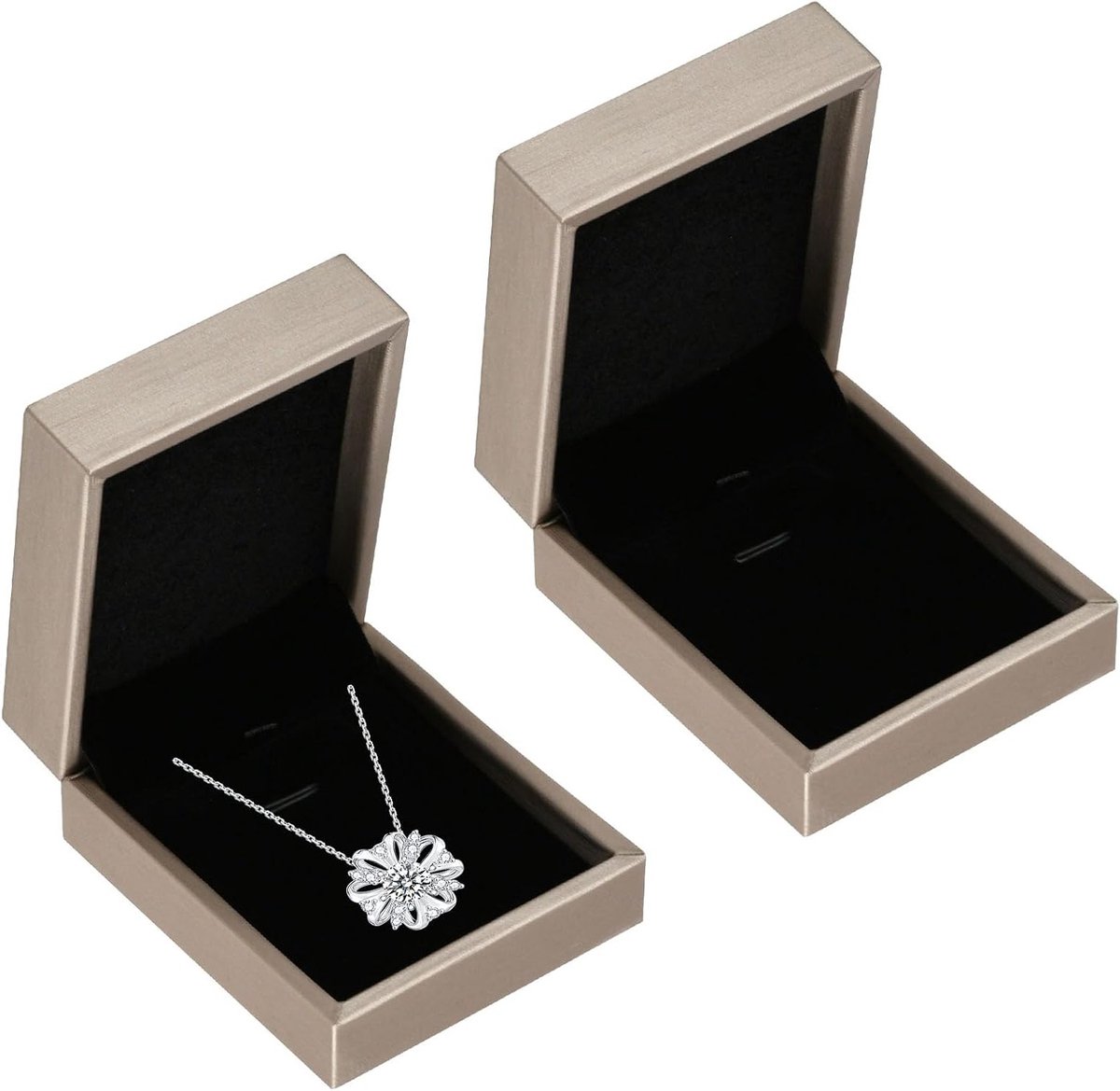 2 stuks PU-lederen sieradendoos voor halskettingen en armbanden, waterdicht en perfect voor verloving en huwelijksaanzoek, stijlvolle sieradenetui