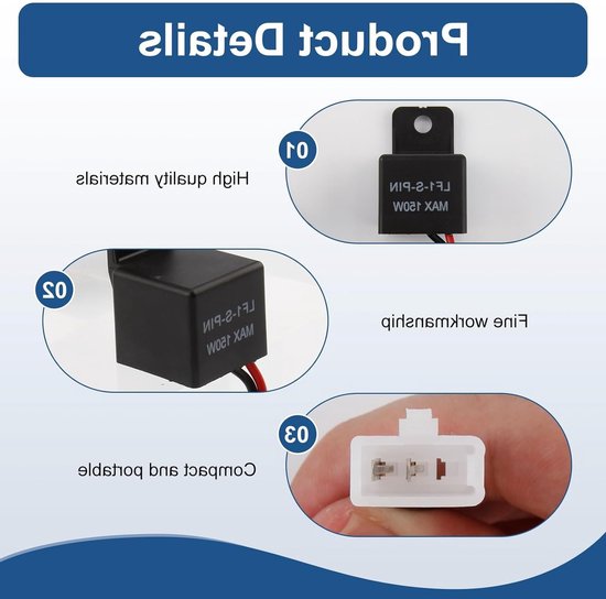 Universele 12V LED Indicator Relay voor Motoren - 2 Pin, Waterdicht, Frequentie Controle, Maximaal 150W, Centrale Indicator — afbeelding 2