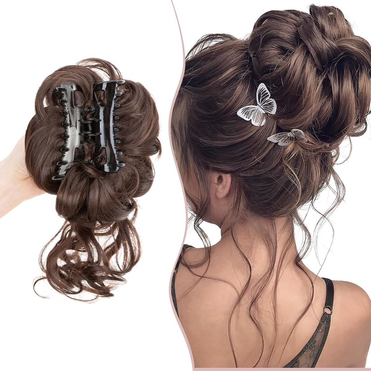 Klip Haarstuk voor Buns en Staarten - Haarextensions voor Updo's en Vlechten in Kleur #6