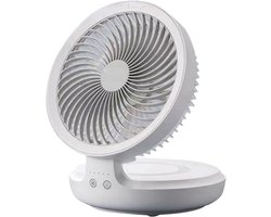 VHV - Mini Ventilator - Tafelventilator - USB Ventilator - Oplaadbare Bureau Ventilator - Nachtlamp En Oscillatie - Voor Bureau Slaapkamer Camping