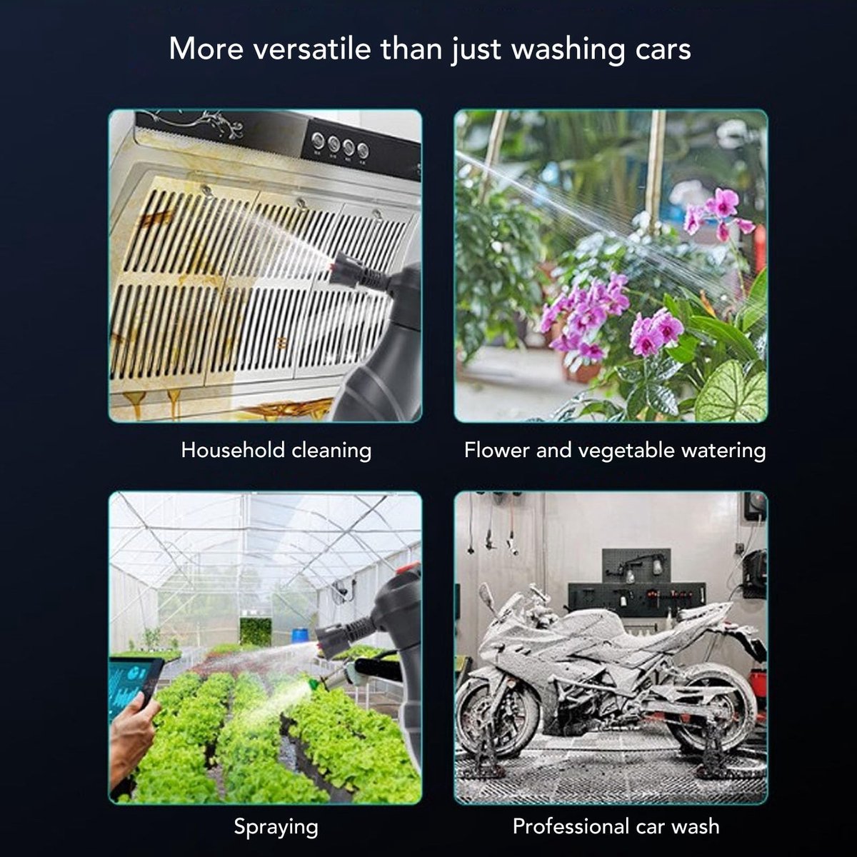 Dailygoods - Elektrische Schuimsproeier - Handbediende Schuimspuitfles - Voor Autowassen en Tuinieren - Inclusief Accessoires - Ideaal voor Autoschoon...