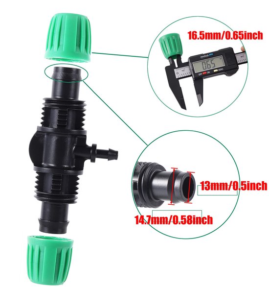 Dailygoods- T-Stuk 10 Stuks - Hoogwaardige Kunststof - Antidrop Ontwerp - Voor Drip Hoses - Tot 45 PSI - Eenvoudige Installatie - Irrigatiefitting van Dailygoods — afbeelding 4
