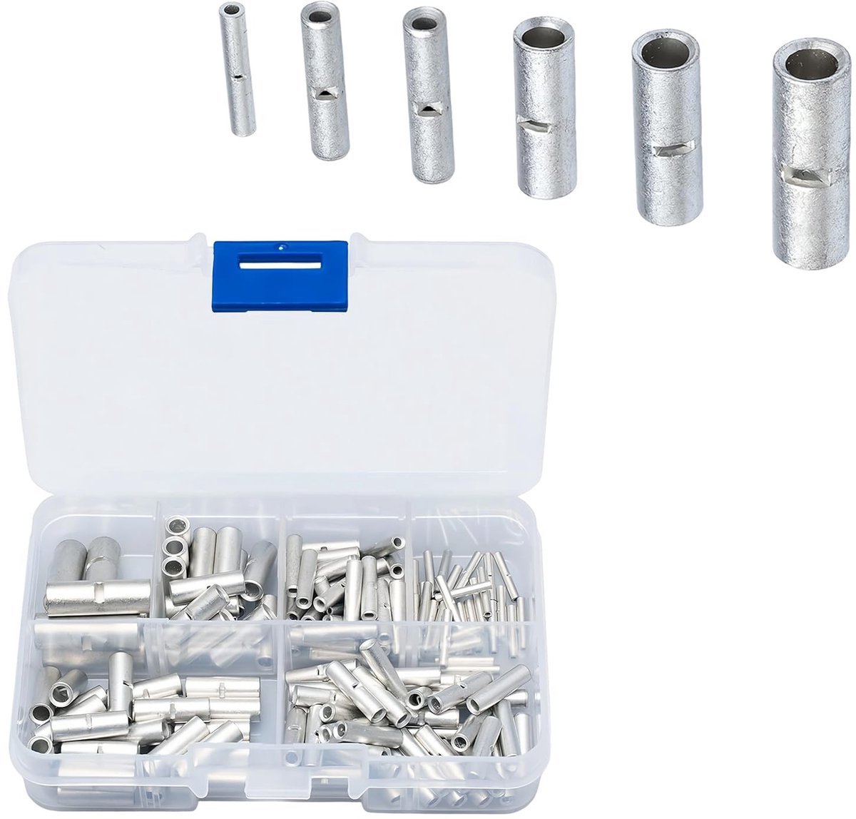 Dailygoods - 200 Stuks Kabelkrimpverbindingen met Opbergdoos