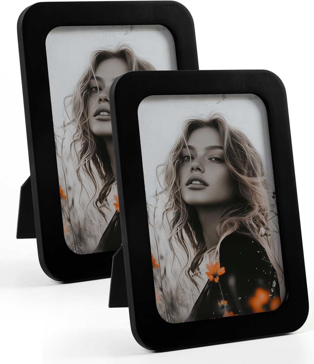 Dailygoods- Fotolijst 13x18 zwart - Ronde Hoek - Fotolijst - Lijst - Decoratie - Voor foto's