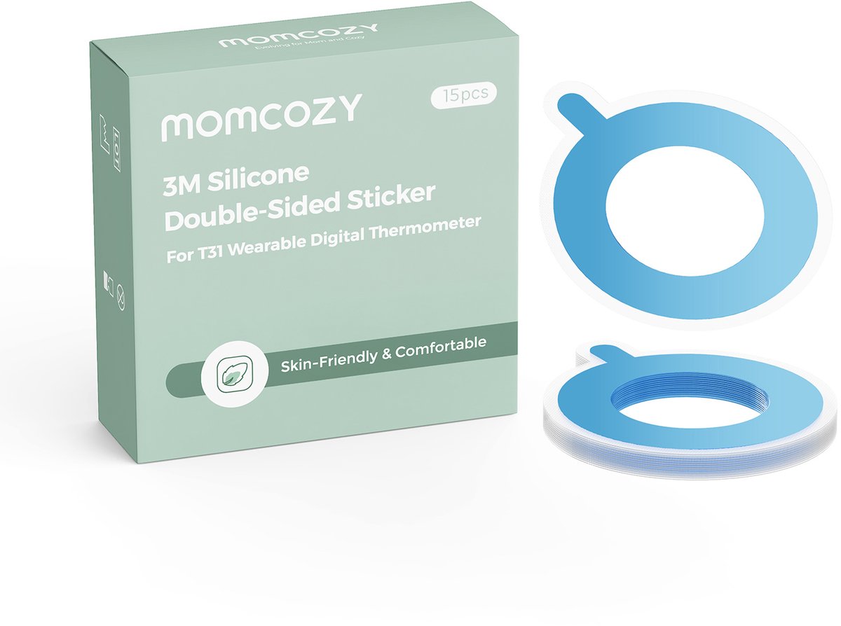 Momcozy Smart Thermometer Vervangende Stickers - Geschikt voor T31 Smart Baby Thermometer – 15 Stuks