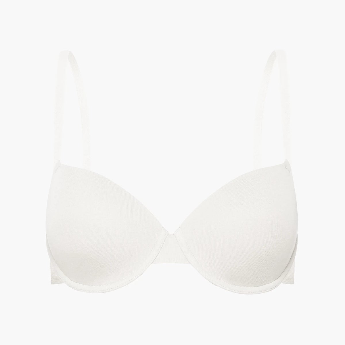 cfab Katoenen T-shirt, beha met beugel - wit - 75B - BH Zonder Beugel Voorgevormd - Ondergoed - Naadlos