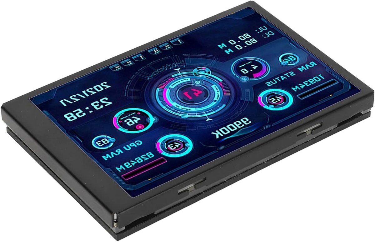 Real-time Temperatuurweergave voor PC, Monitor voor CPU, RAM en HDD Gegevens, Mini IPS USB Scherm voor PC Behuizing