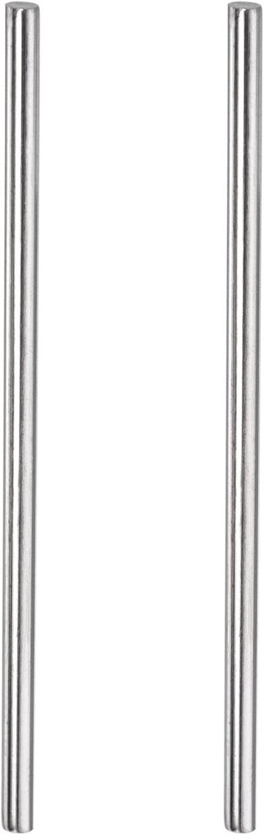 Dailygoods- Ronde Staaf Roestvrij Staal 304 - 4 mm x 300 mm - 2 Stuks - Voor Stansen Bomen - Geschikt voor Vliegtuigen/Schepen - Hoge Hardheid - Stalen Staaf
