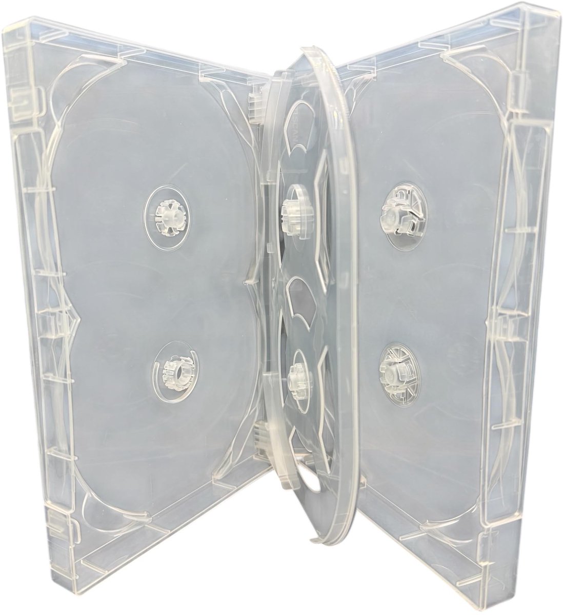 Dailygoods- DVD Case Super Clear - 6 Disc Houder - 32mm Rugbreedte - Boekletclips - Buitenhoes - Duurzaam Plastic - Multidisc Case