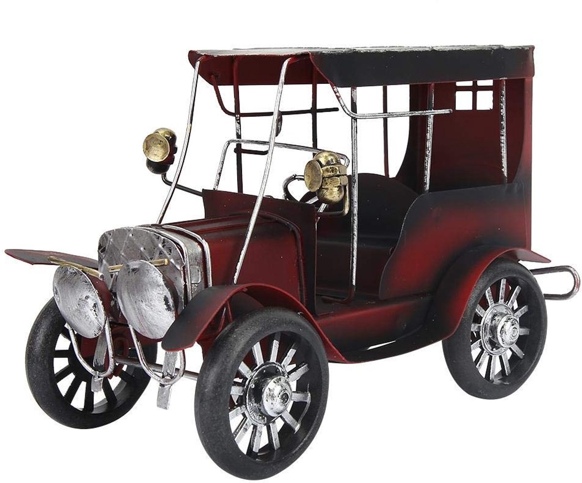 Dailygoods- Auto Model Vintage Design - Miniatuur Auto - Klassiek Automodel - Retro Decor - Blik - 19 cm Lengte - Miniatuurauto