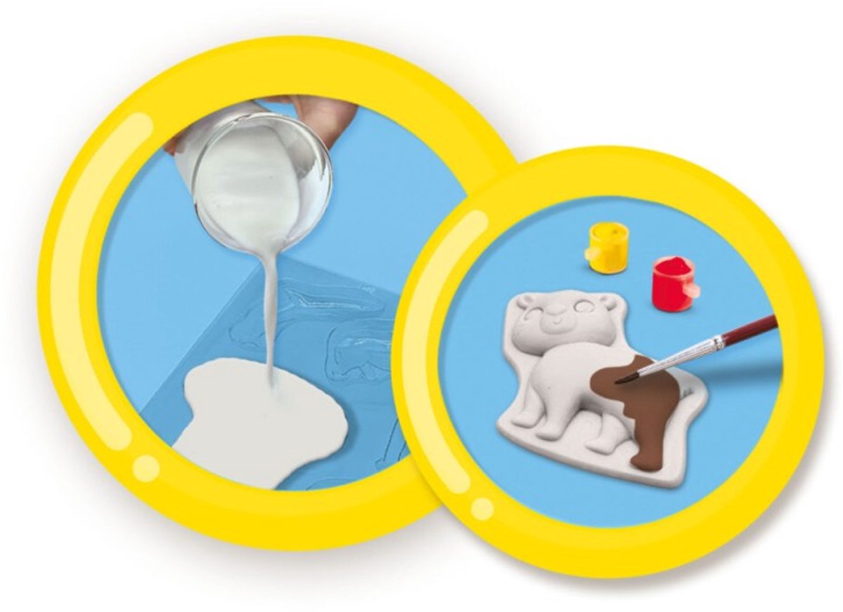 SES Creative - Gieten en Schilderen - Bosdieren - gips gieten - maak een hertje, vos, uil en meer - met sneldrogend gips, verf en penseel - knutselen voor kinderen — afbeelding 8