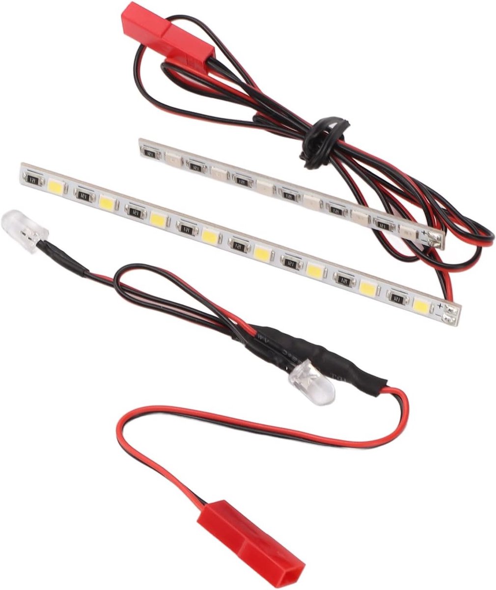 Duurzame LED Verlichting voor 1/10 RC Auto's - Voor- en Achterlampen, Hoofdlampen en Accessoires in Wit en Rood, 88mm en 62mm