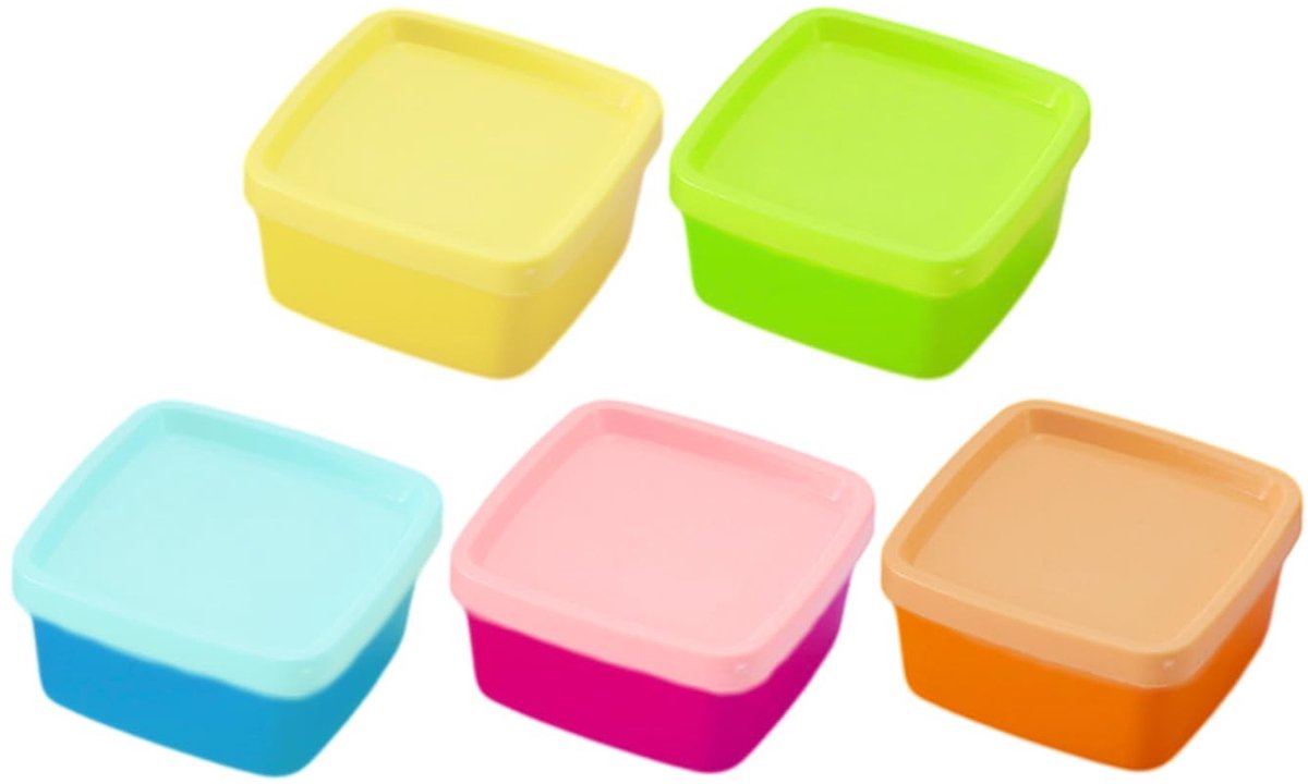 Dailygoods- Opbergdozen 5 Stuks - Mini Opbergdozen - Voedselopslagdozen - Herbruikbare Dozen - Plastic - Milieuvriendelijk Materiaal - Opslagdozen