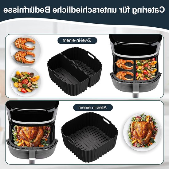 Herbruikbare silicone inserts voor Airfryer XXL 8.3L en 8L, vaatwasmachinebestendig, ideaal voor bakken en koken — afbeelding 2