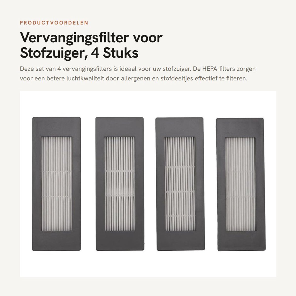 Dailygoods- Stofzuigerfilter 4 Stuks - Vervangingsfilter - HEPA-filter - Geschikt voor VAC - Onderdeel - Hoogrenderend Materiaal - Stofzuigeraccessoire
