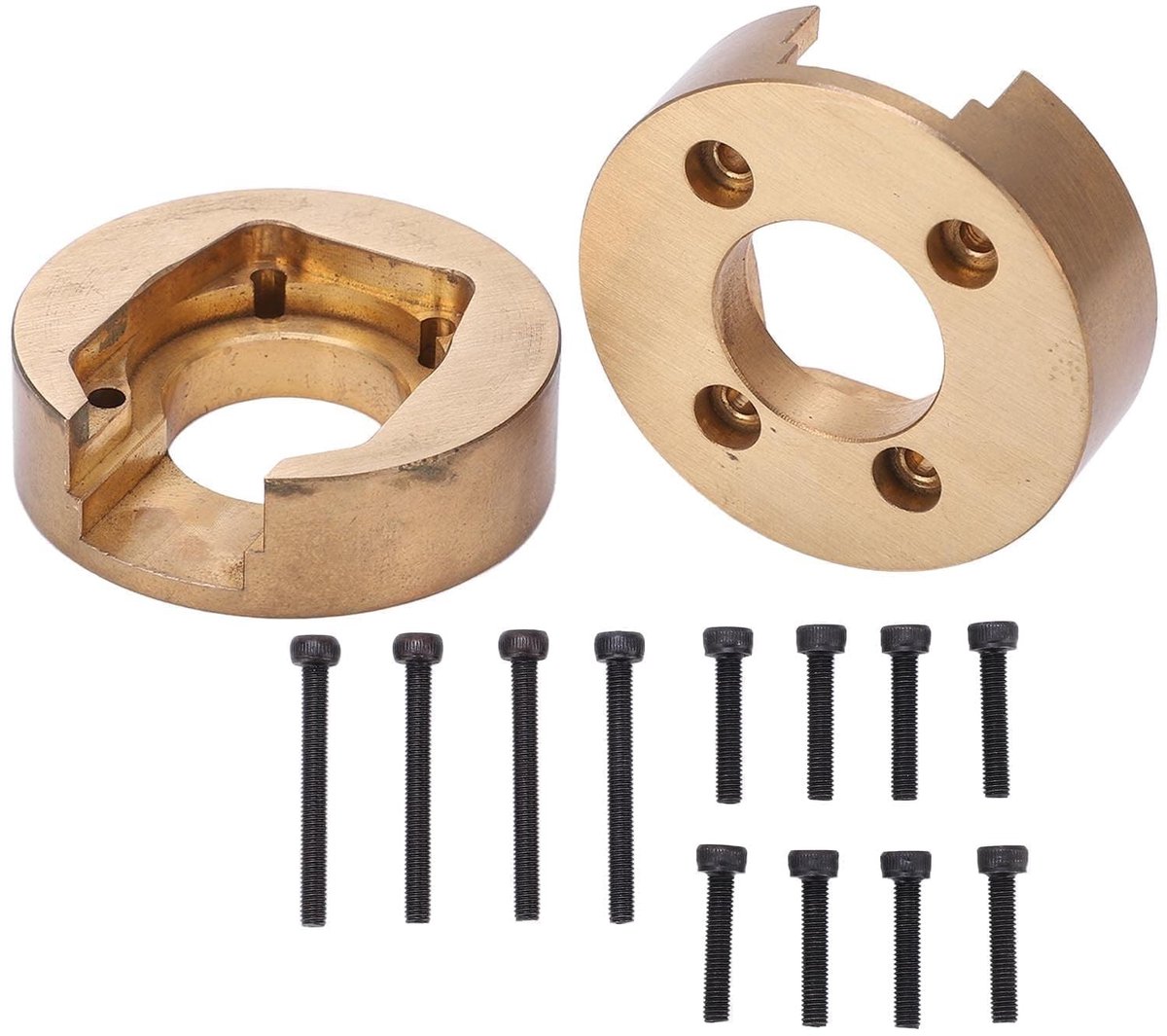 SMOAKEZ- Contragewicht Goud - Messing Gewicht - 1 Paar - Geschikt voor Absima Sherpa 1/10 - Diameter 45 mm - Dikte 13 mm