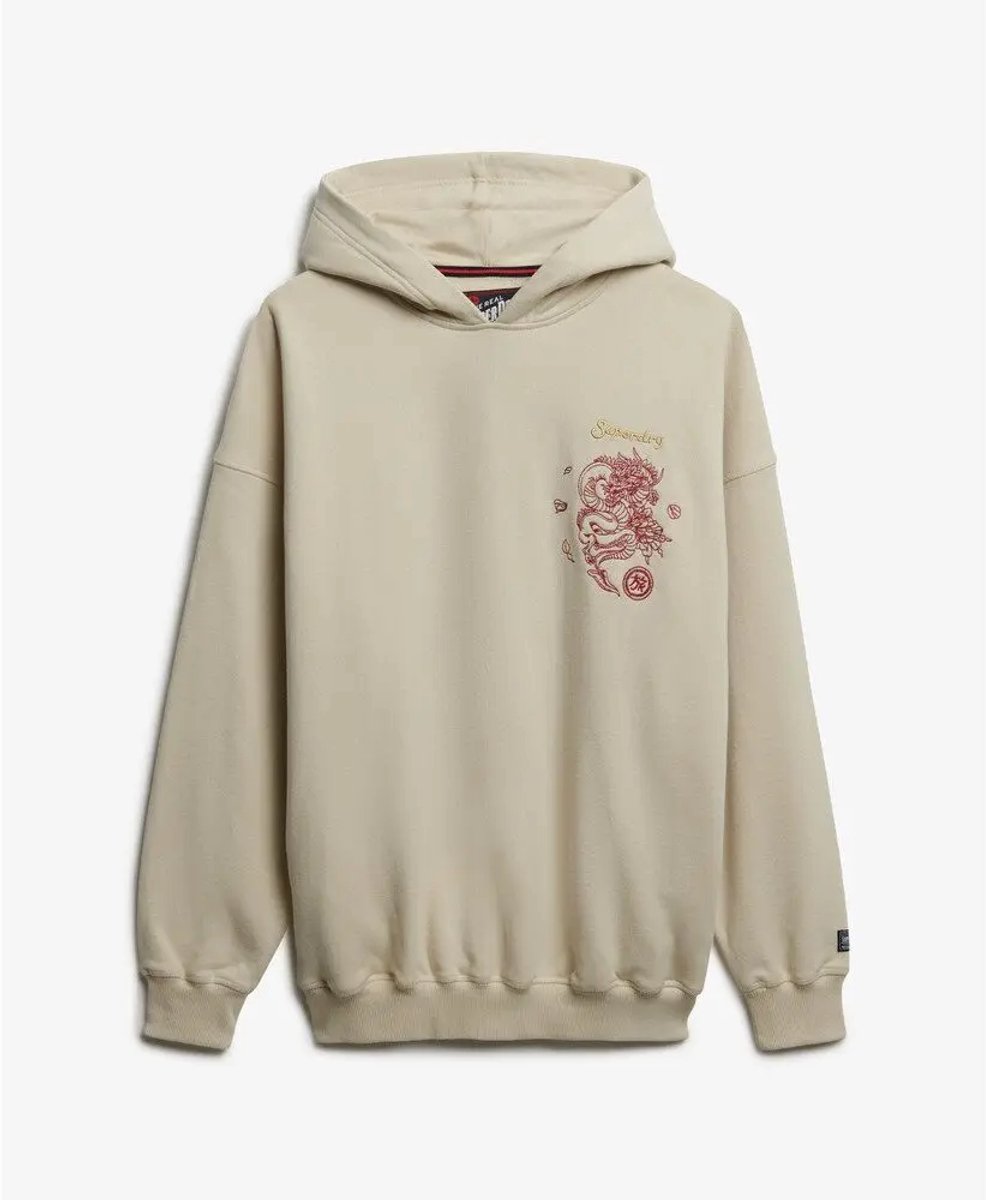 Superdry Tokyo Narrative Oversized hoodie Dames Hoodies Oat Bran