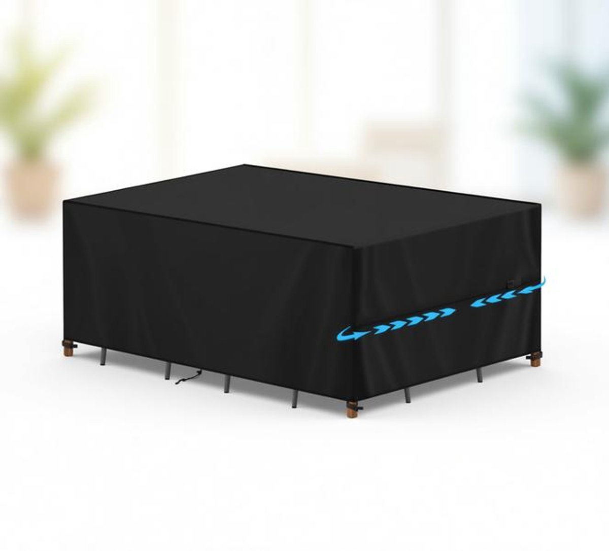 ElleMooi Waterdichte meubelhoes voor buiten, 420D Oxford, UV-bestendig, 140x80x75 cm - Tuintafelhoes