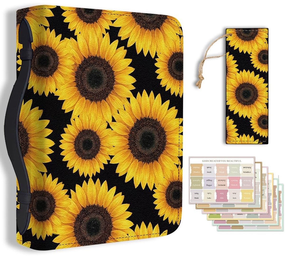 Dailygoods- Bijbelcover Duurzaam Imitatieleer - Boek Hoes - Beschermend - Handvat - Afmetingen 28,5x20,3cm - Geschikt voor Boeken en Documenten - Boekhoes