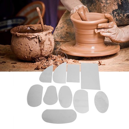 Dailygoods- Sculptuurtool 10-delig - Roestvrij Staal van Dailygoods — afbeelding 5