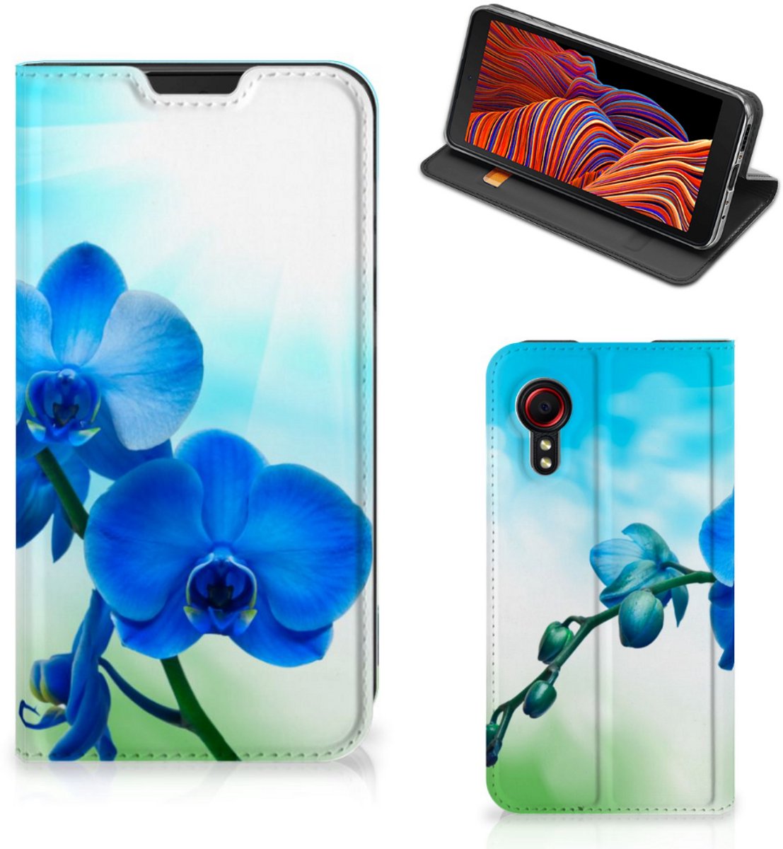 Samsung Galaxy Xcover 5 Smart Cover Orchidee Blauw - Cadeau voor je Moeder