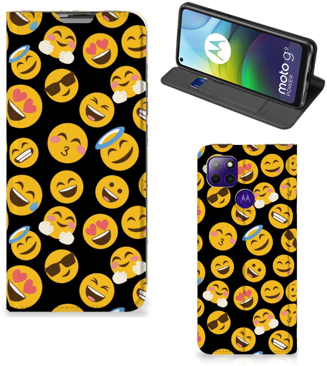 Motorola Moto G9 Power Hoesje met Magneet Emoji
