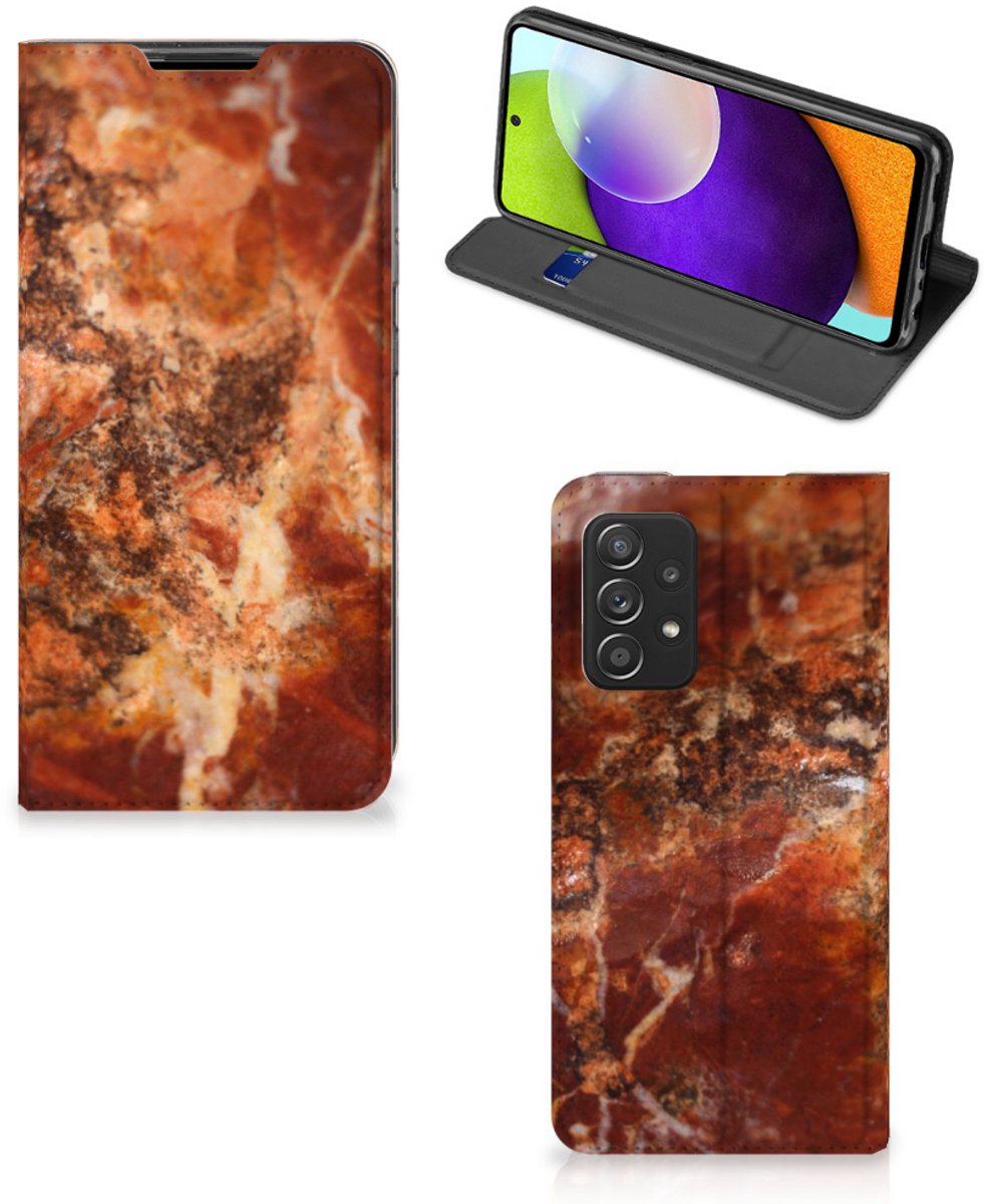 Samsung Galaxy A52 Standcase Marmer Bruin