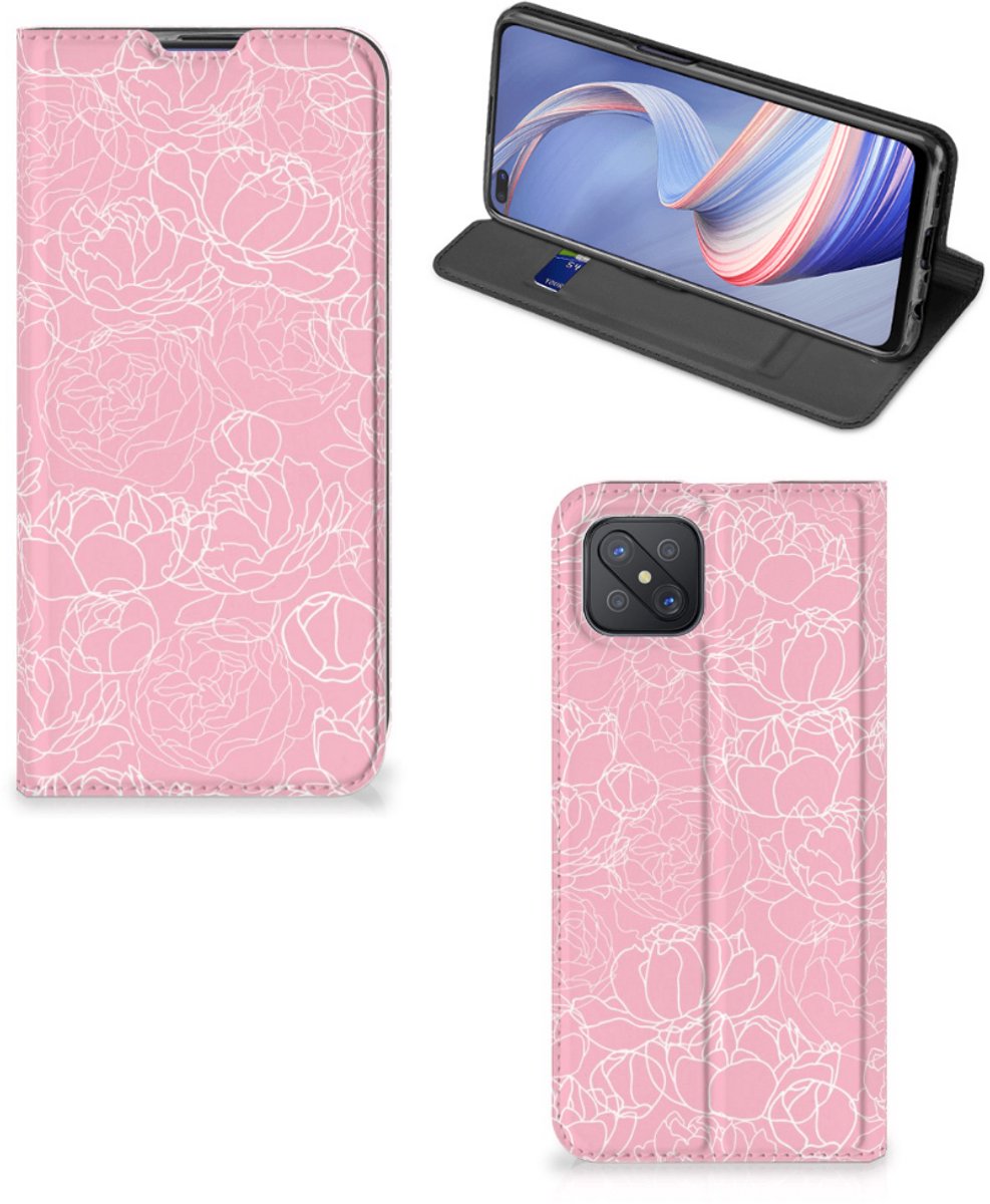 OPPO Reno4 Z 5G Smart Cover White Flowers
