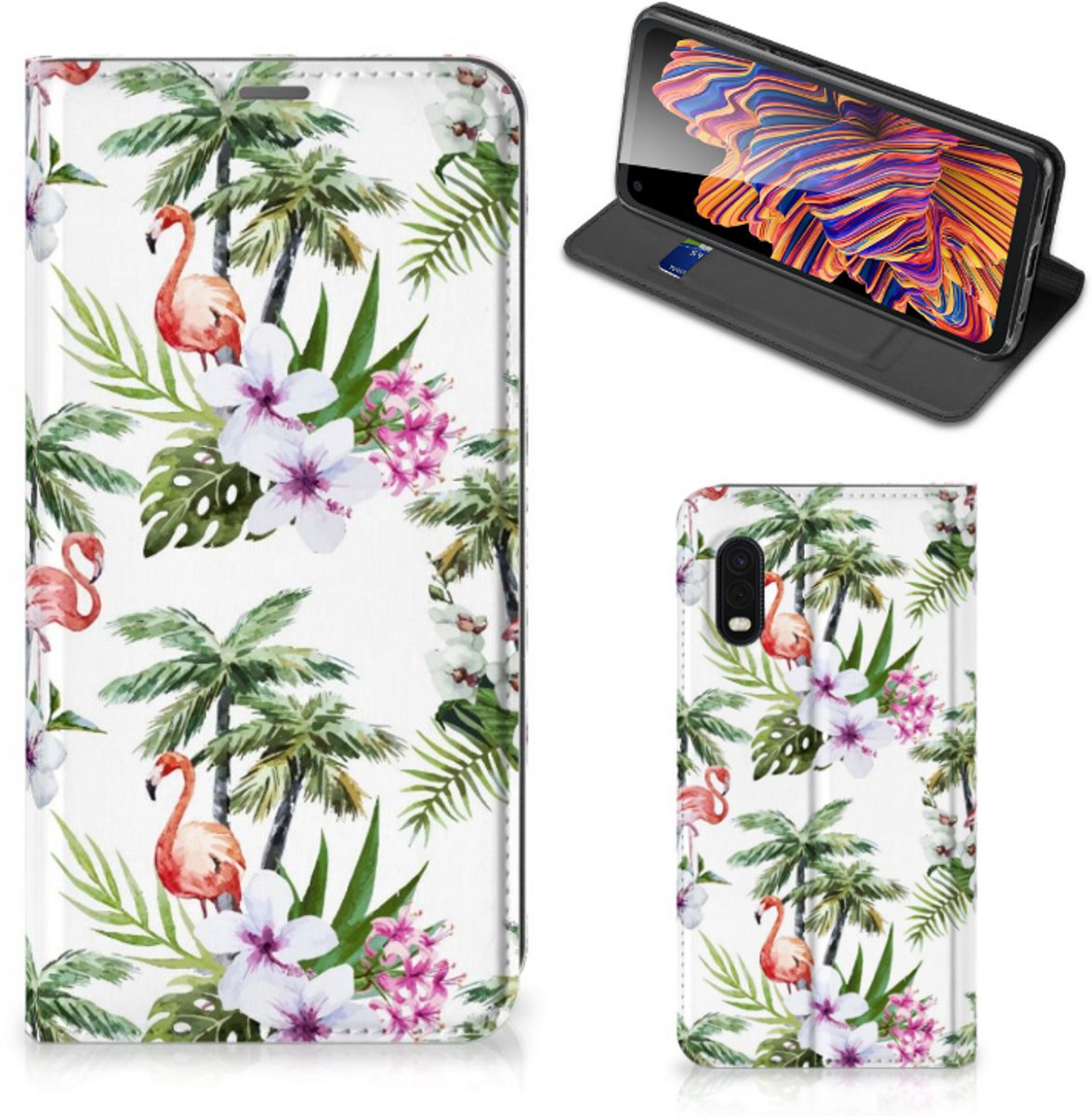 Samsung Xcover Pro Hoesje maken Flamingo Palms