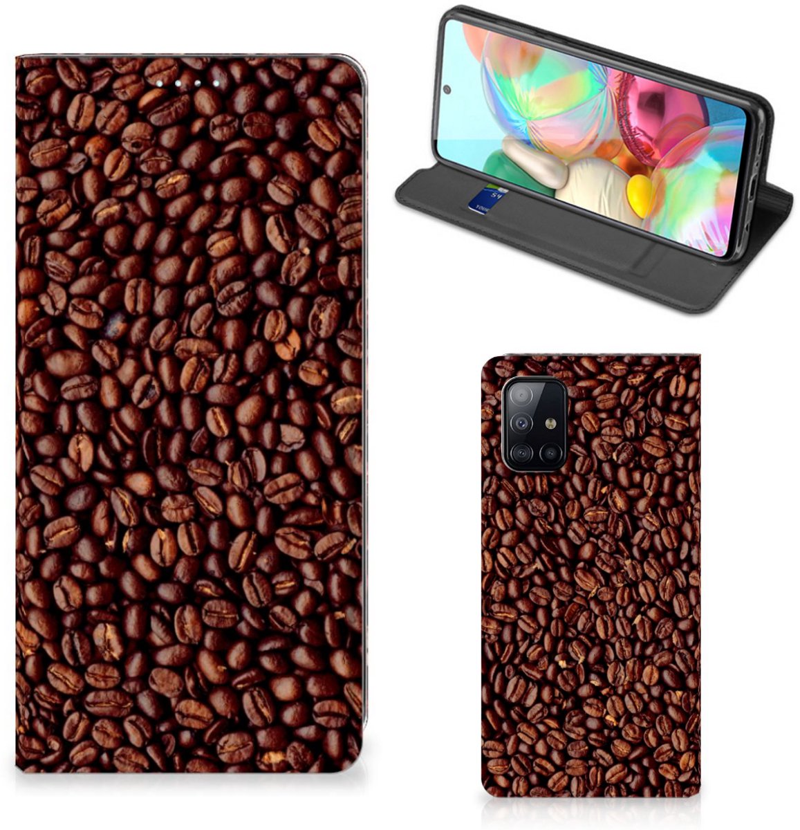 Samsung Galaxy A71 Flip Style Cover Koffiebonen