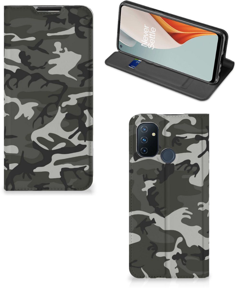 OnePlus Nord N100 Hoesje met Magneet Army Light