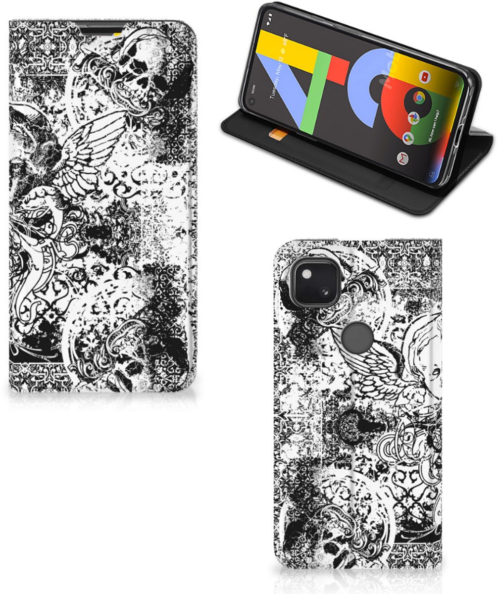 Standcase Hoesje voor Mobiel BookCase Google Pixel 4a Skulls Angel