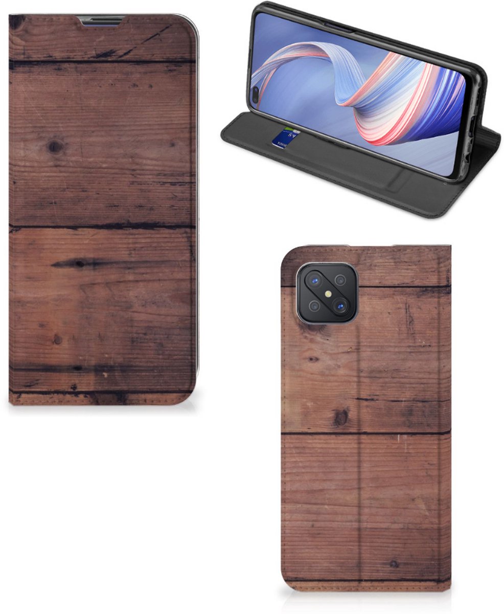 OPPO Reno4 Z 5G Book Wallet Case Old Wood