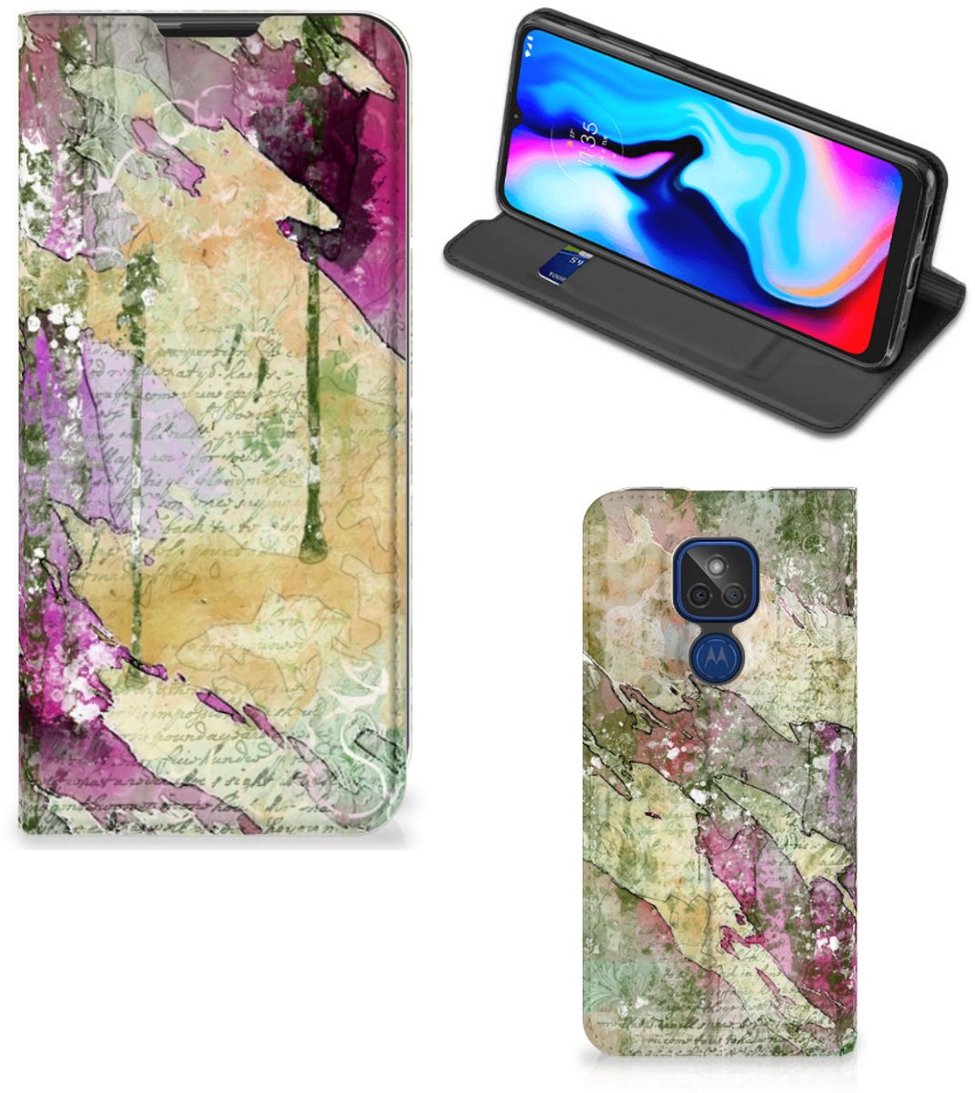 Bookcase Motorola Moto G9 Play Letter Painting