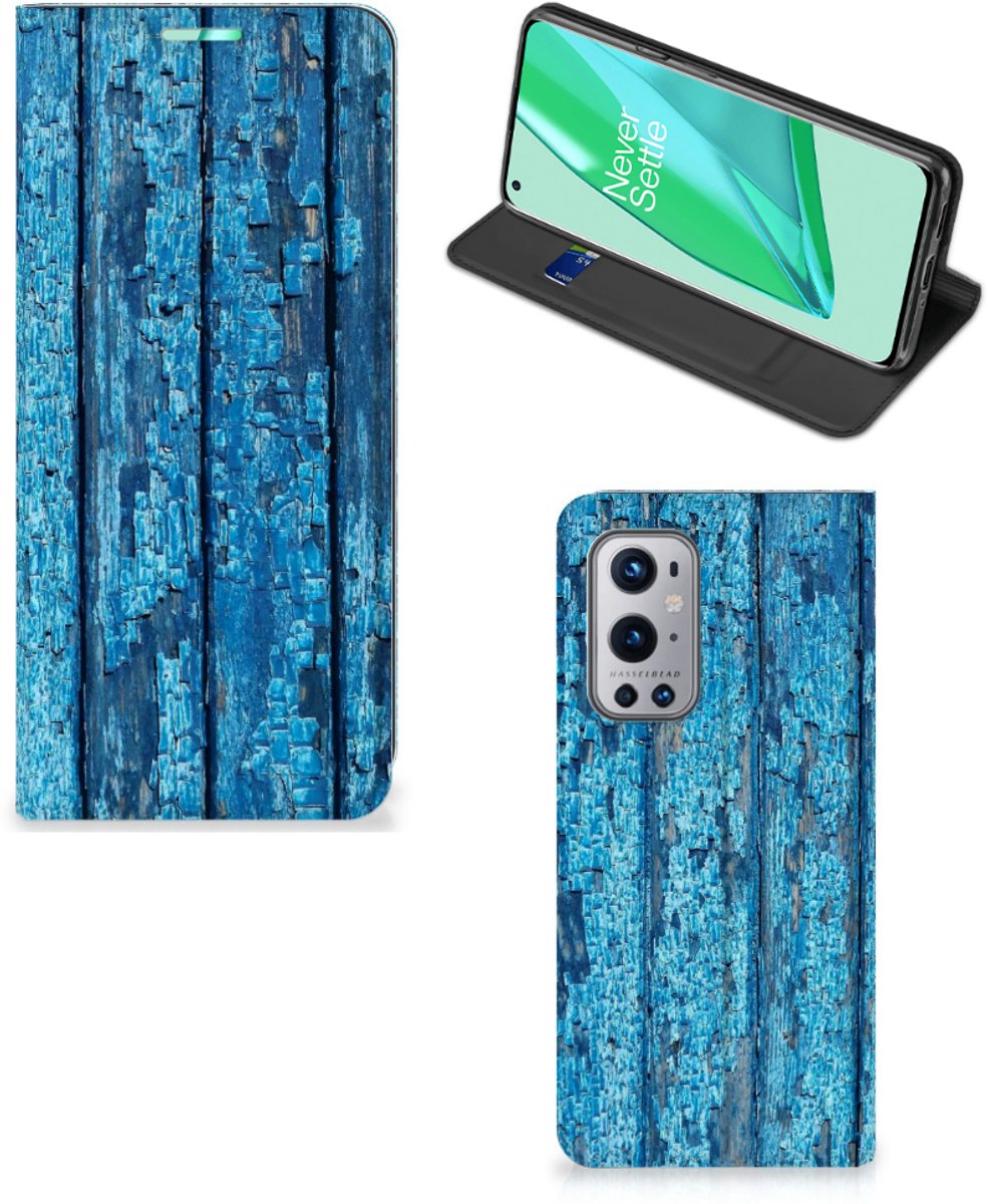 OnePlus 9 Pro Book Wallet Case Wood Blue