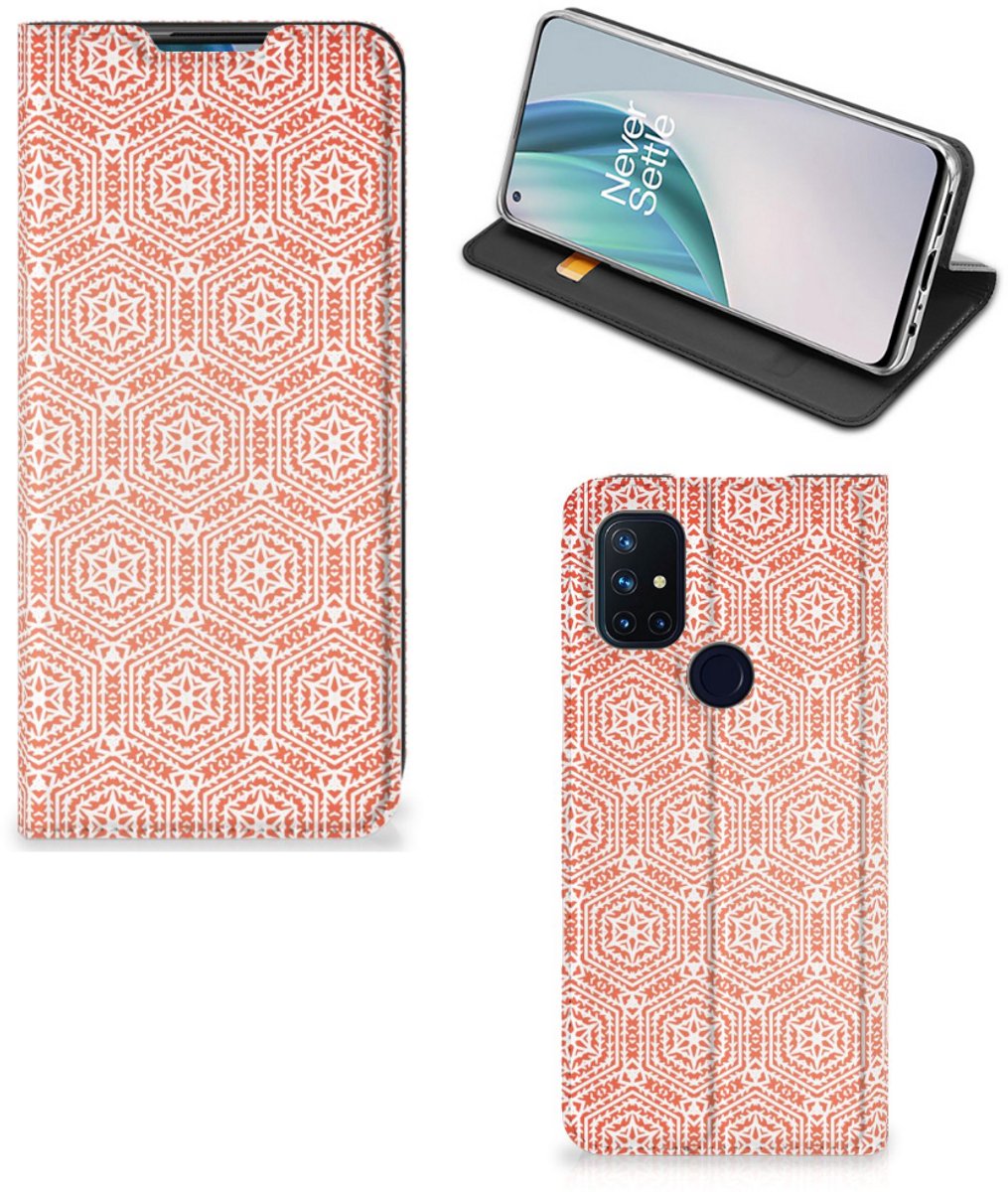 OnePlus Nord N10 5G Hoesje met Magneet Pattern Orange