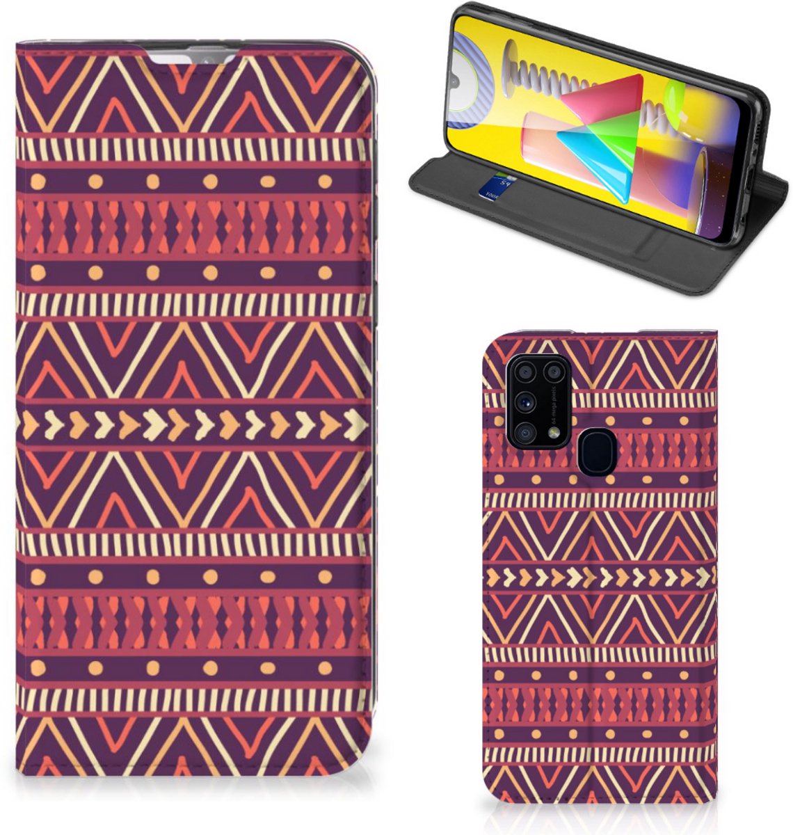 Samsung Galaxy M31 Hoesje met Magneet Aztec Paars