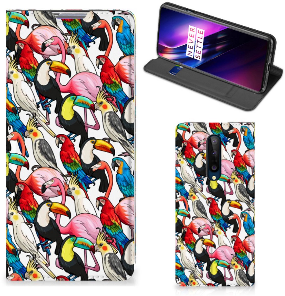 Book Case voor OnePlus 8 Hoesje maken Birds