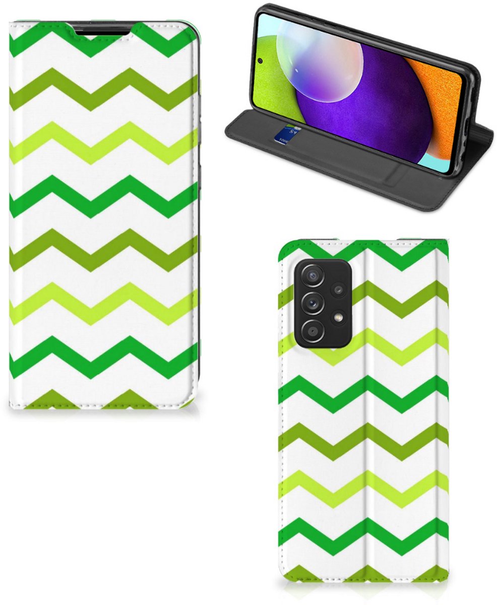 Samsung Galaxy A52 Hoesje met Magneet Zigzag Groen
