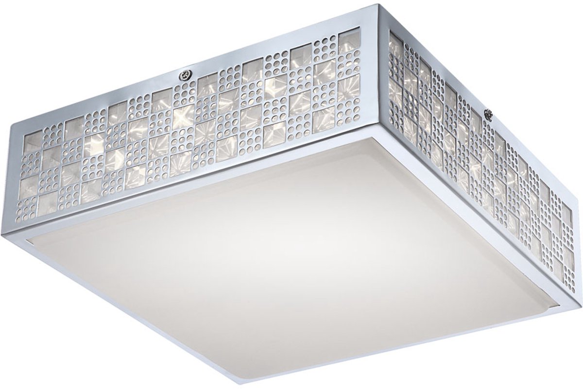 Globo LED 18 watt plafondlamp chroom patroon verlichting lamp Globo 41614 zilver