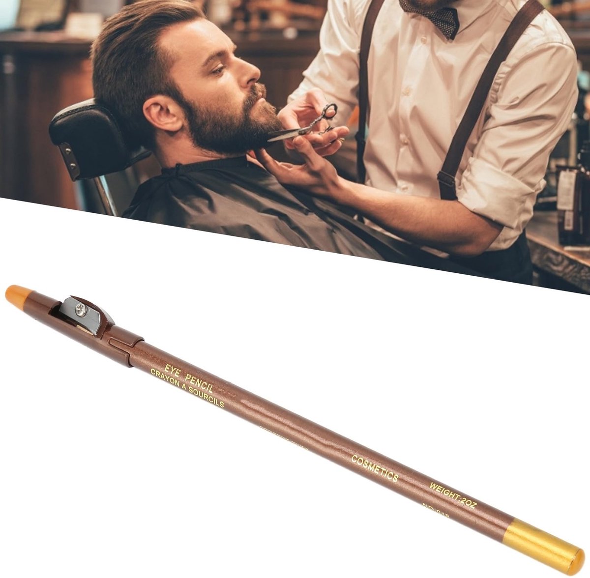 Dailygoody - Kappersstift - Baardstiftvuller - Tondeuse-tracer Grooming Potlood - Lichtbruin - Styling en Baardvorming - Voor een Perfecte Baardl